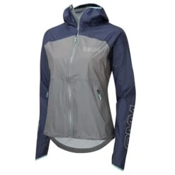 OMM Womens Halo+ Jacket -Pete Bland Sports oc162 halo2B jacket w greynavy angle hood down