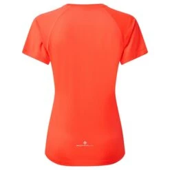 Ron Hill Womens Tech SS Tee -Pete Bland Sports rh 005180 rh 00711 hotcoral brwhite womens tech s s tee back
