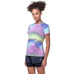 Ron Hill Womens Tech Golden Hour Tee -Pete Bland Sports rh 006706 wimens tech golden hour tee rh 01173 multi mirage 6864