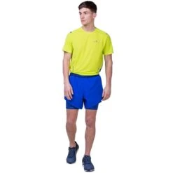 Ron Hill Mens Tech Race Twin Short -Pete Bland Sports rh 007380 mens tech race twin short rh 01169 azurite citrus fade 5907