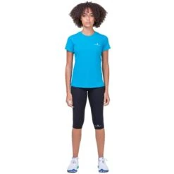 Ron Hill Womens Core SS Tee -Pete Bland Sports rh 007402 womens core ss tee rh 01141 azure bright white 6537