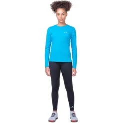 Ron Hill Womens Core LS Tee -Pete Bland Sports rh 007403 womens core ls tee rh 01141 azure bright white 7585