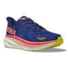 Hoka Womens Clifton 9 Wide -Pete Bland Sports w clifton 9 wide eveningskycoral 1
