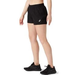 Asics Womens Core 4 Inch Short -Pete Bland Sports w core 4in short perblk 4
